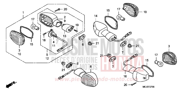 BLINKER von CB1300 Super Bold'or ABS PEARL FADELESS WHITE (NH341KF) von 2007